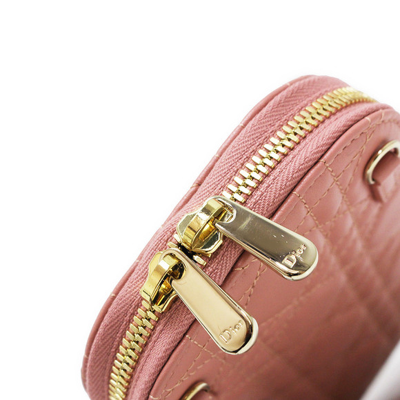 Christian Dior Lady Phone Smartphone Chain Bag Cannage Lambskin Pink - Picture 9 of 10